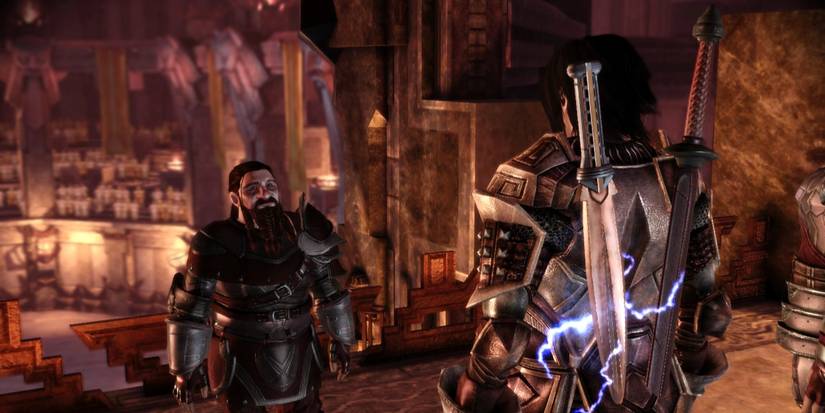 Aeducan and Gorim in the Dwarf Noble origin in Dragon Age: Origins