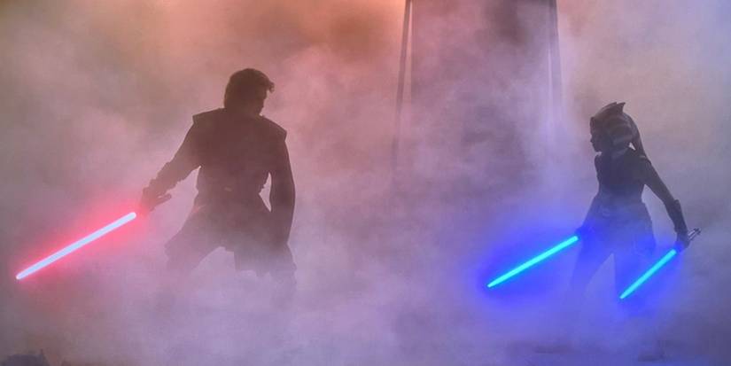 Ahsoka fights Anakin in a dream sequence in Ahsoka