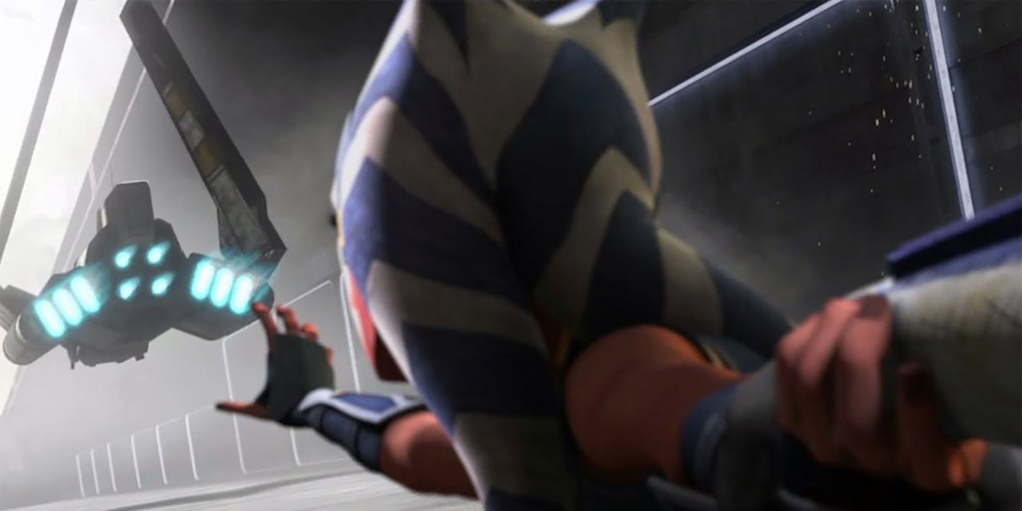 Ahsoka Stopping Maul's Ship in Star Wars: The Clone Wars