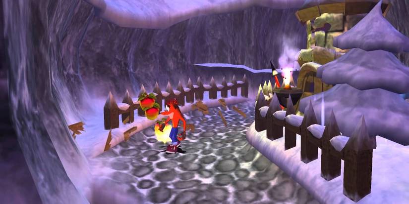Crash in a wintry setting in The Wrath of Cortex.