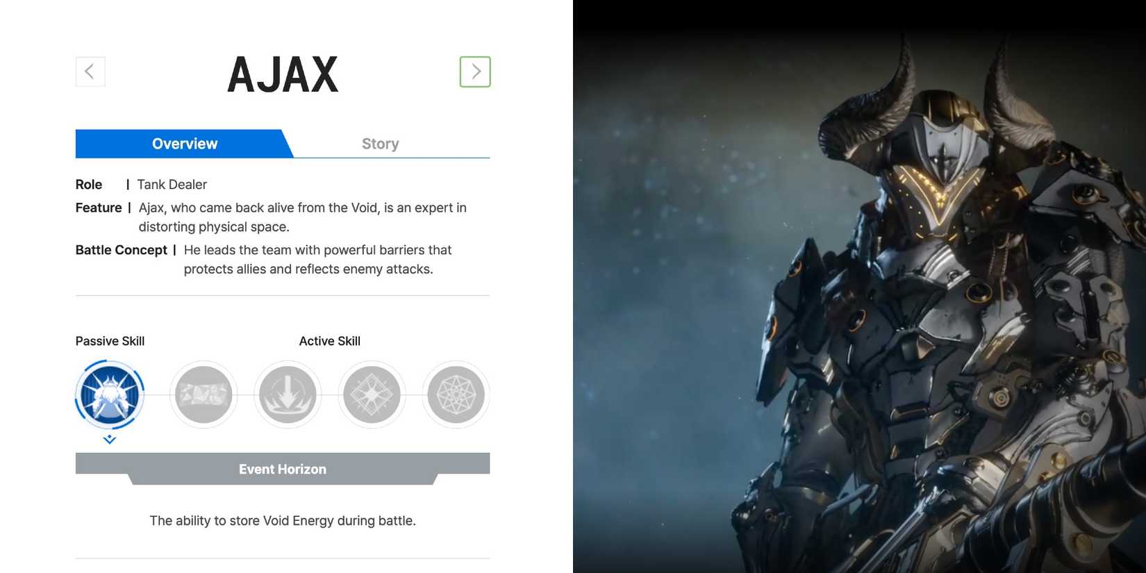 Ajax and his skills in The First Descendant