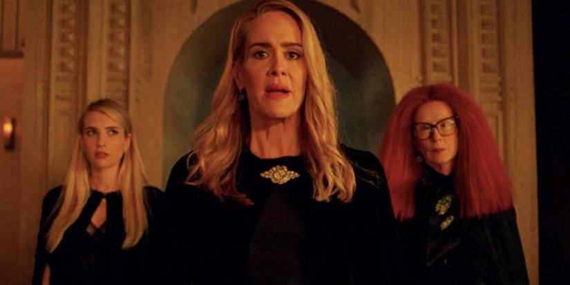 Emma Roberts, Sarah Paulson and Frances Conroy in American Horror Story season 8