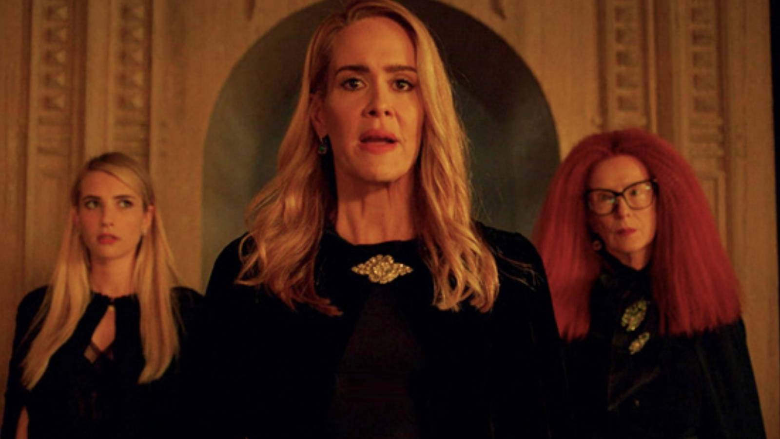 Emma Roberts, Sarah Paulson and Frances Conroy in American Horror Story season 8