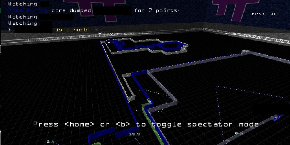 Online match between opponents leaving light trails in their paths.