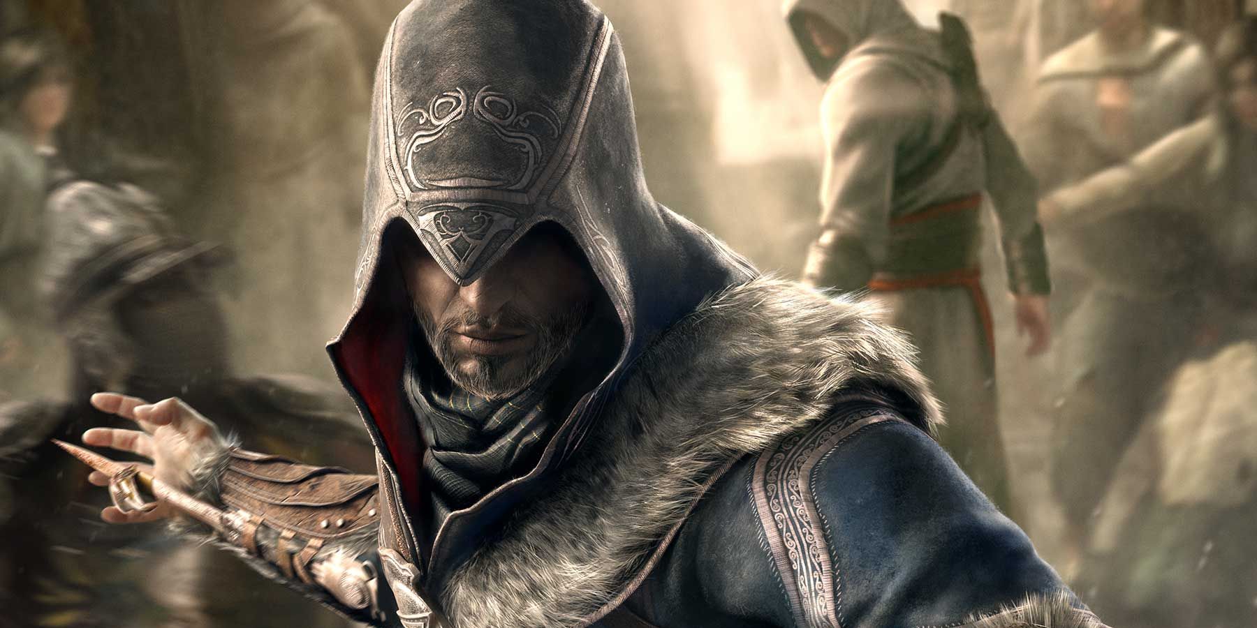 Assassin's Creed Revelations Ezio with Altair in the background