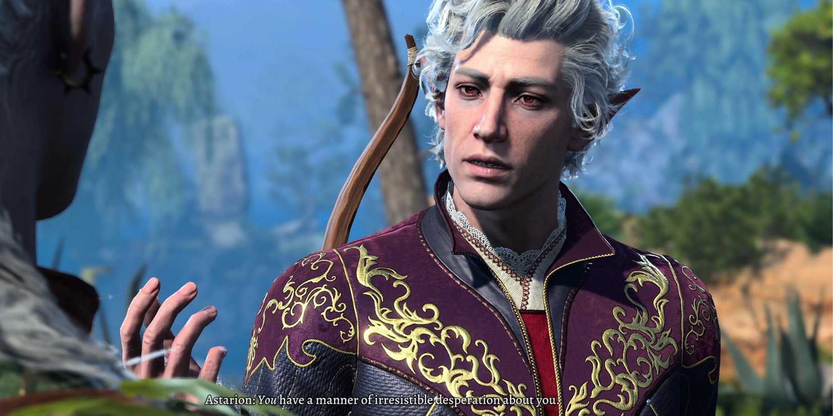 Astarion talking to the Dark Urge in Baldur's Gate 3