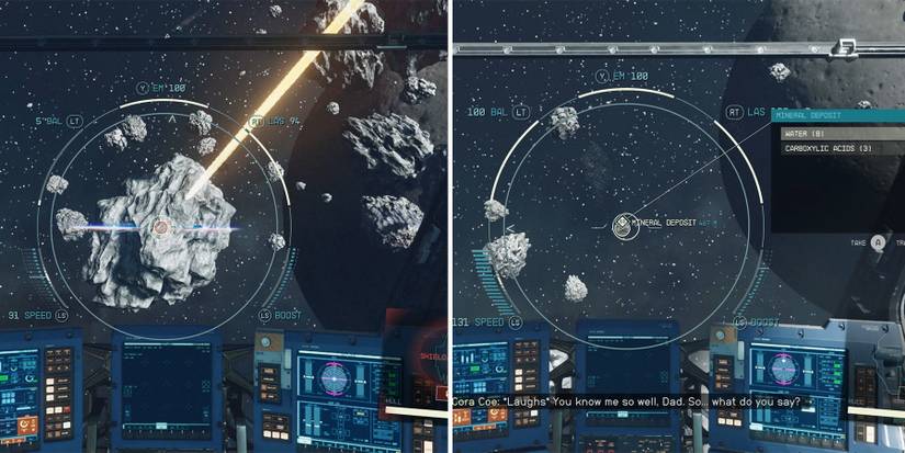 asteroids drop water in starfield