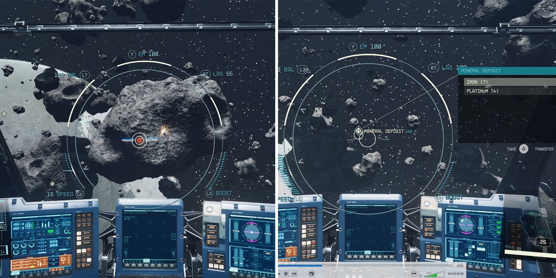 asteroids drops iron in starfield