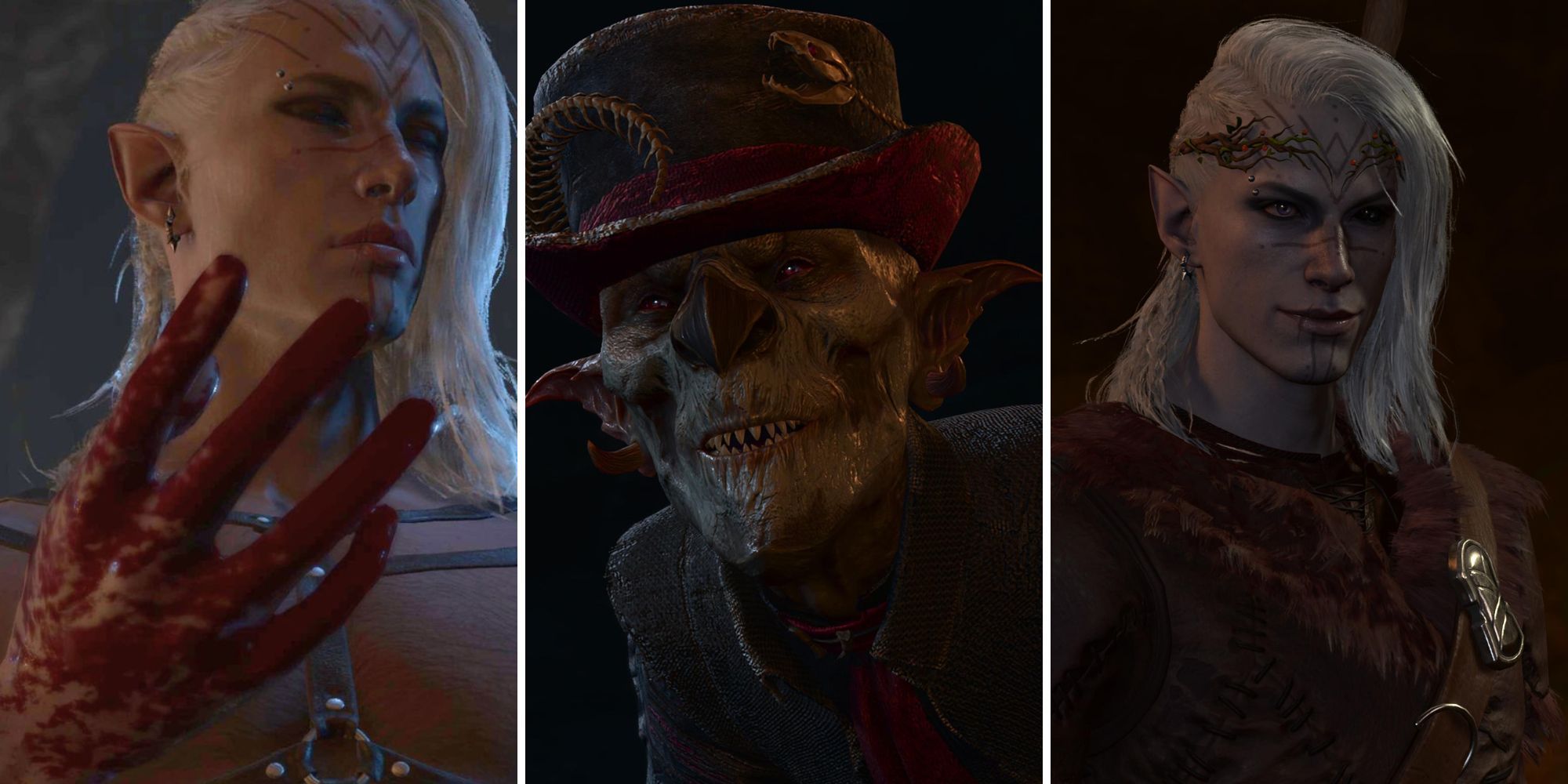 A grid of images showing a dark urge character and their butler in Baldur's Gate 3