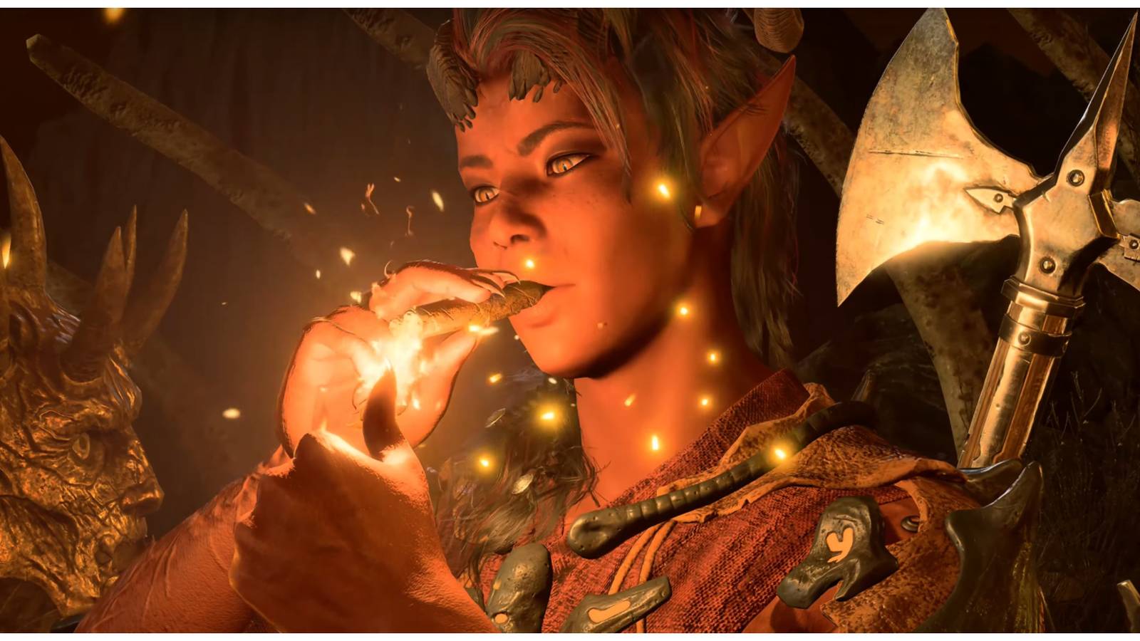 Baldur's Gate 3, Karlach Lighting Cigar With Magical Flame