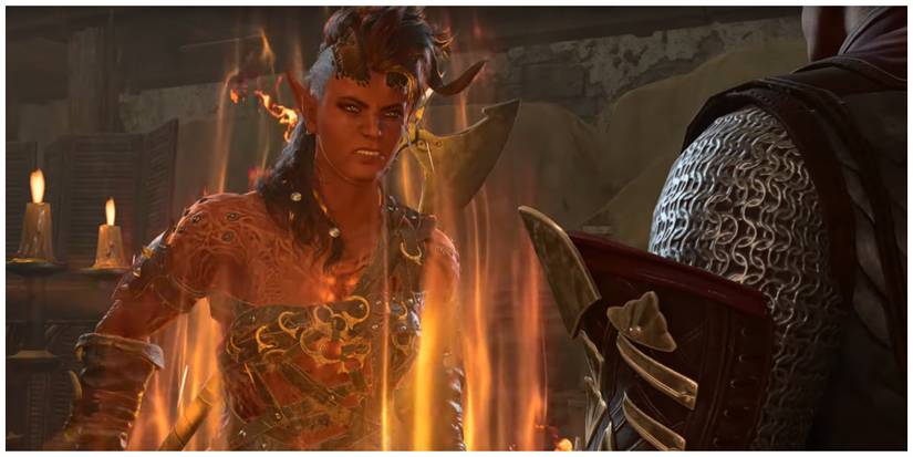 Baldur's Gate 3, Karlach Rages In Front Of Paladin