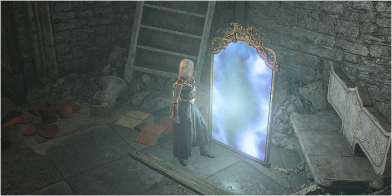 Baldurs Gate 3 standing by Magic Mirror