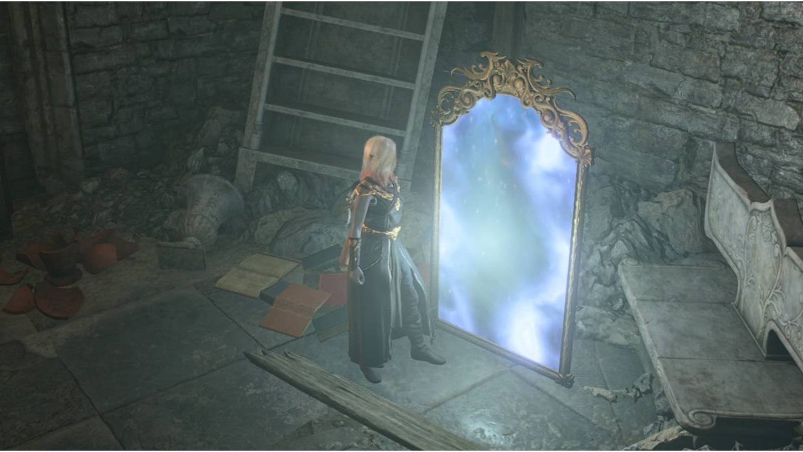 Baldurs Gate 3 standing by Magic Mirror
