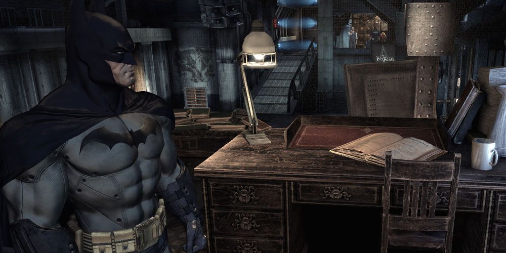 A Pensive Batman Glares In The Study 