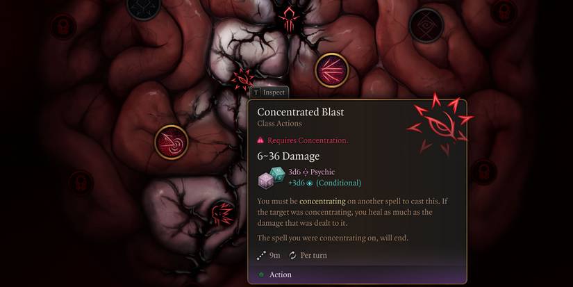 Concentrated Blast tooltip in Baldur's Gate 3.
