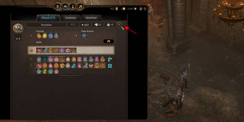 Spellbook searching in Baldur's Gate 3.