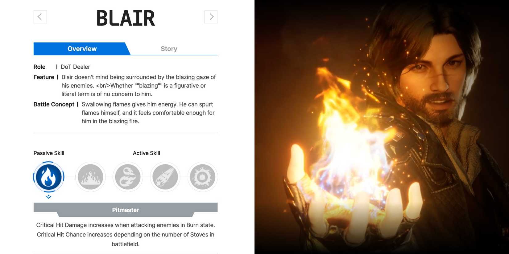 Blair and his skills in The First Descendant