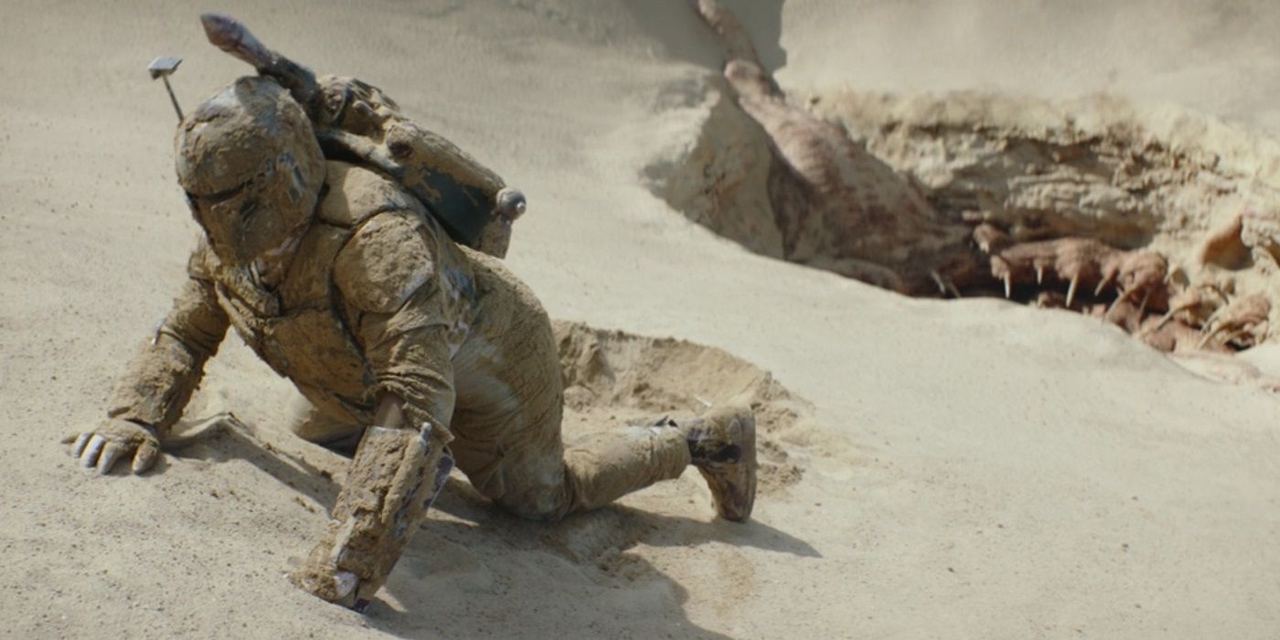 Boba escapes from the Sarlacc Pit in The Book of Boba Fett