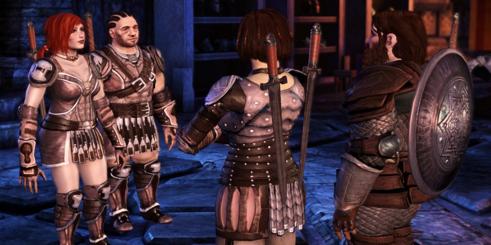 Brosca, Leske, Jarvia, and Carta lieutenant in the Dwarf Commoner origin