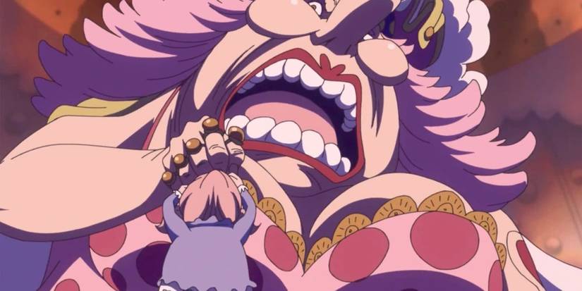 Charlotte Linlin and Chiffon in the midst of an argument in the One Piece anime