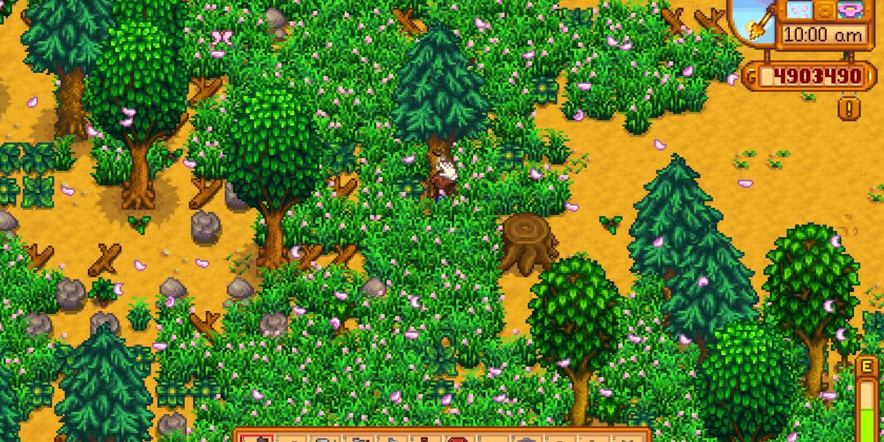 chopping trees in stardew valley