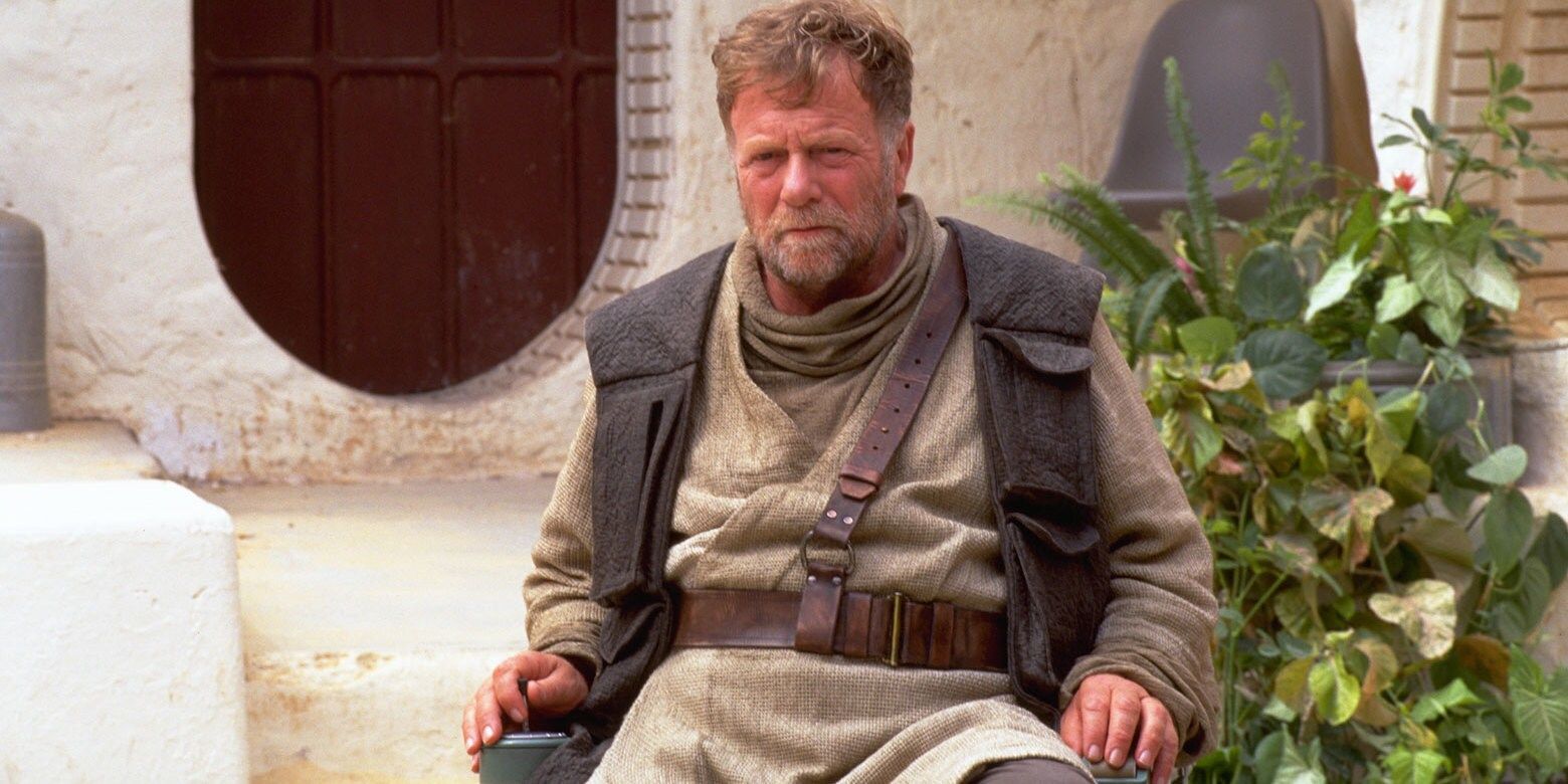 A close-up of Cliegg Lars, a Tatooine moisture farmer