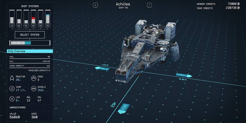 class a achilles ship in starfield