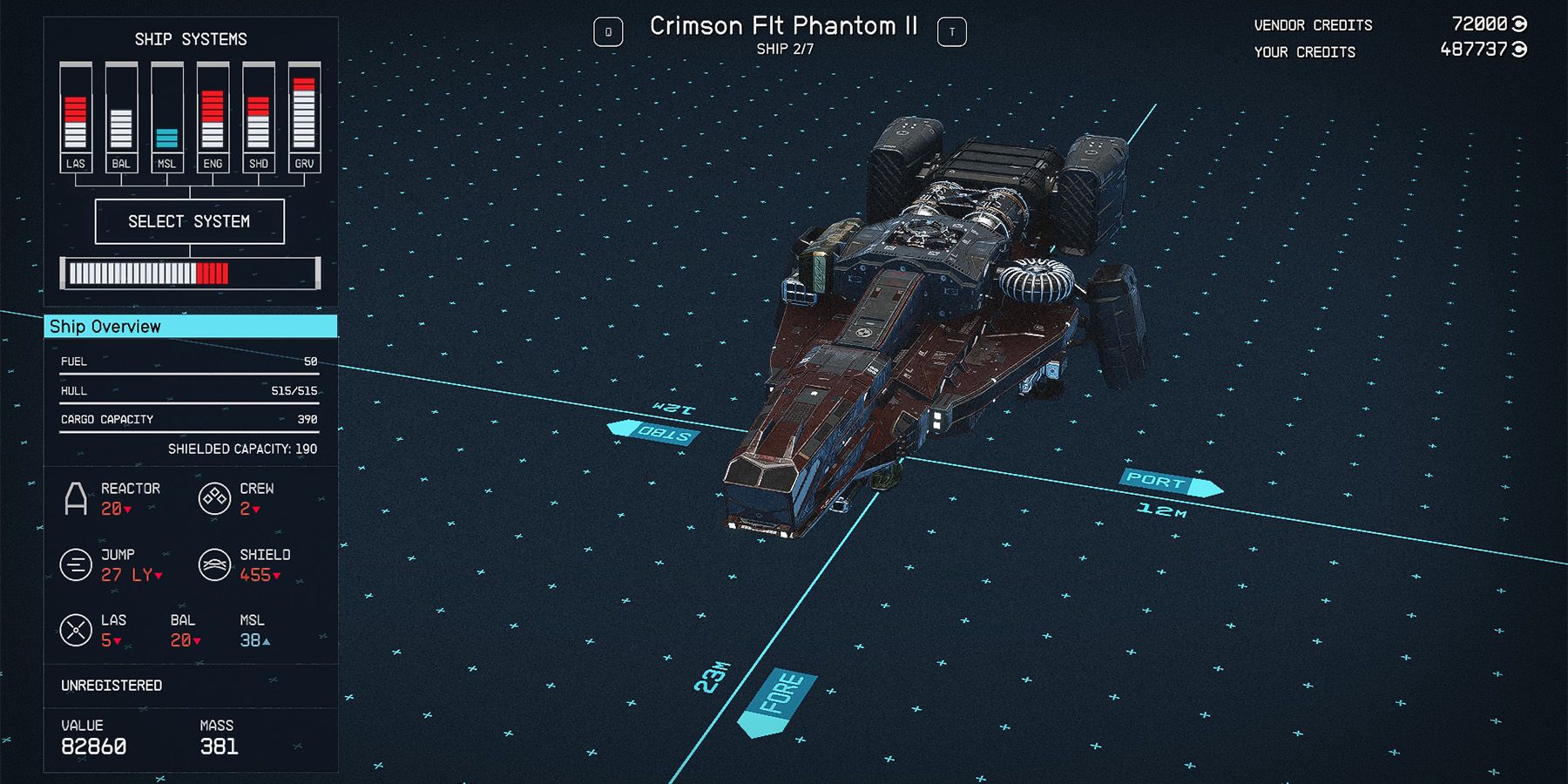 class a crimson fleet phantom ii ship in starfield