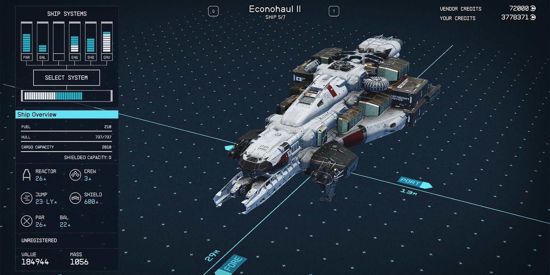 class a econohaul ii ship in starfield