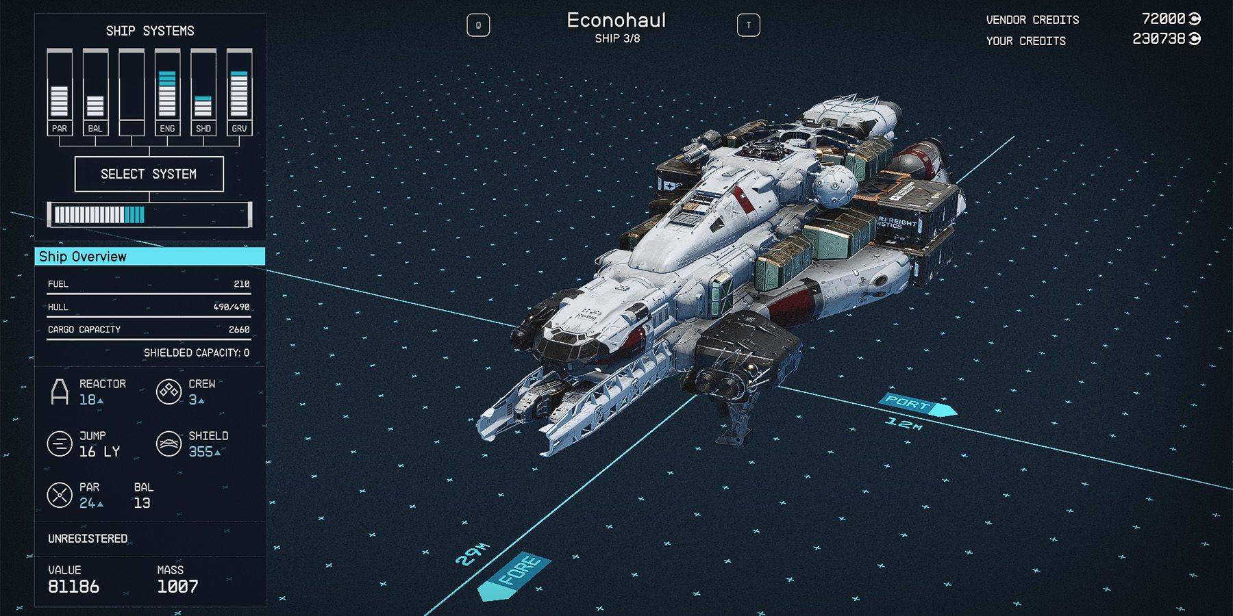 class a econohaul ship in starfield