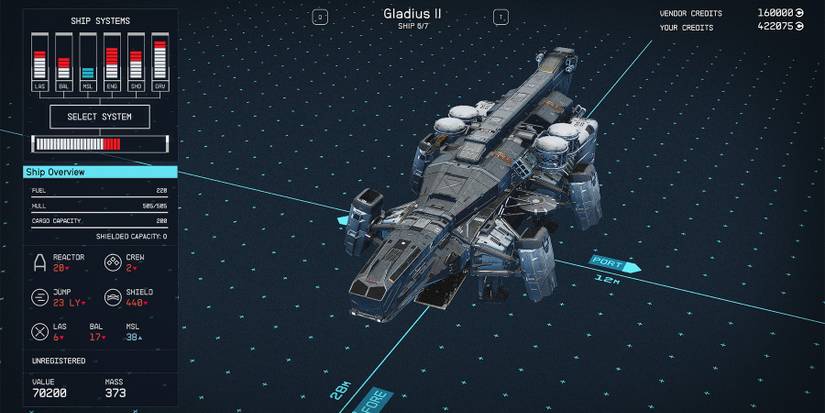 class a gladius ii ship in starfield