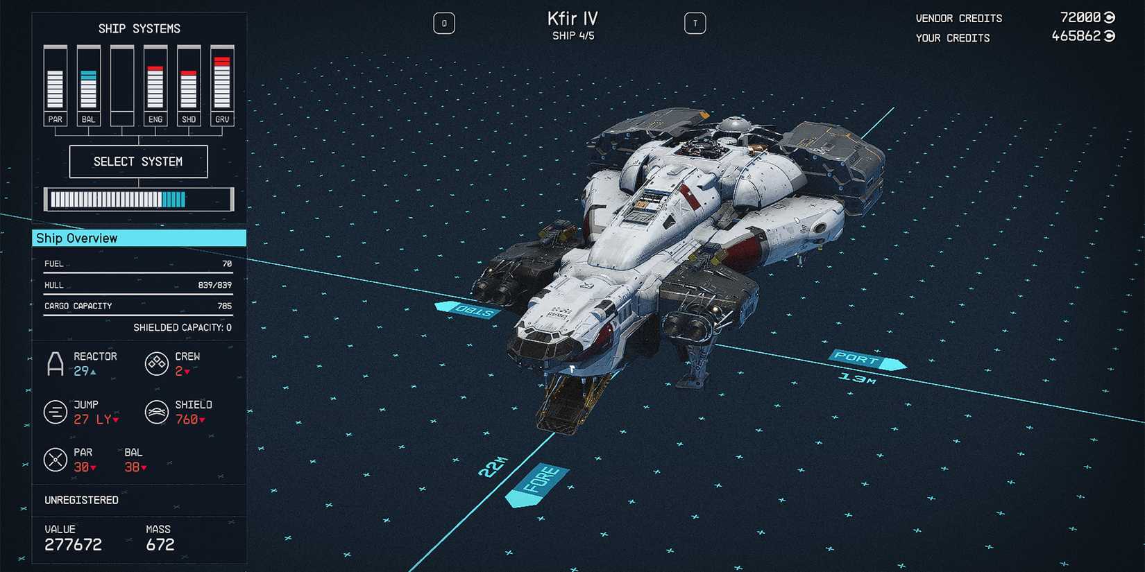 class a kfir iv ship in starfield