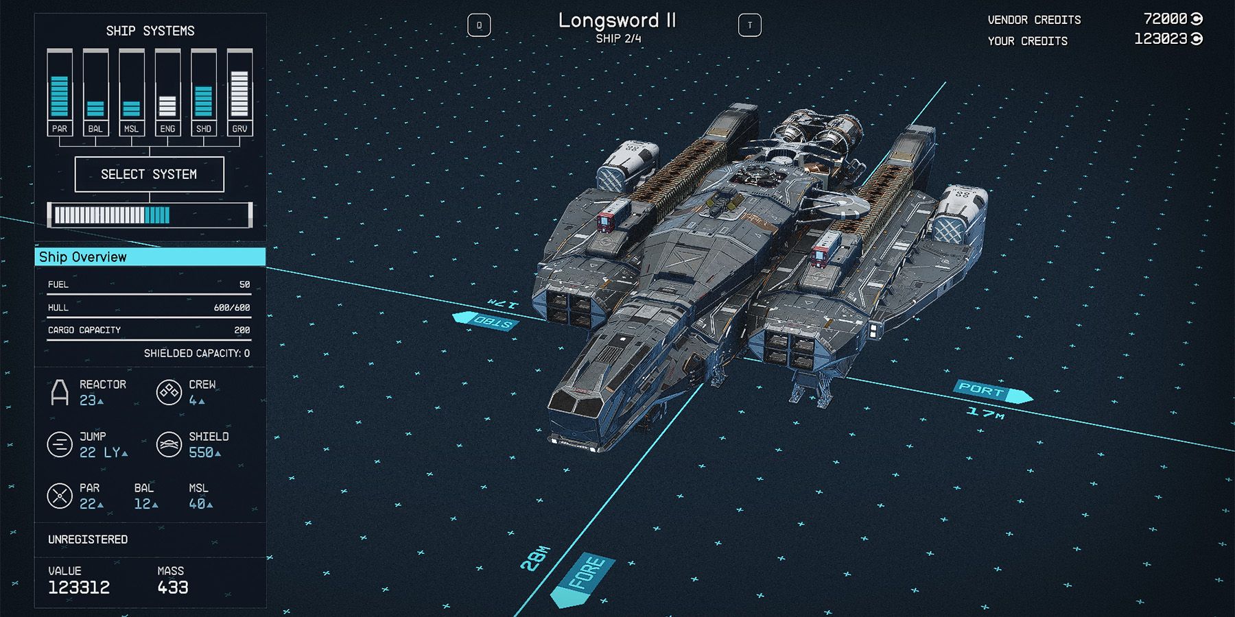 class a longsword ii ship in starfield