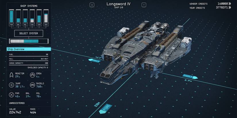 class a longsword iv ship in starfield