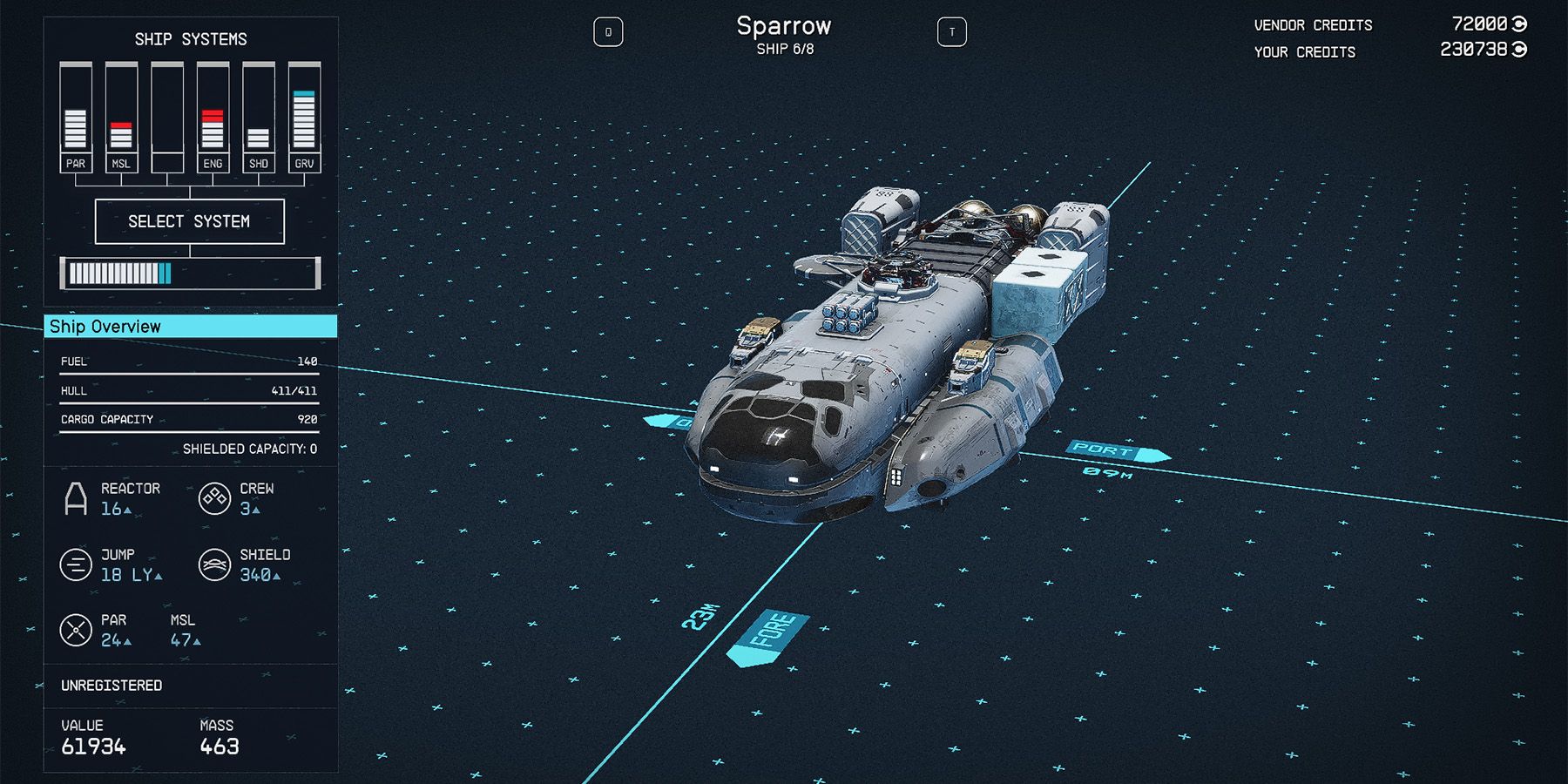 class a sparrow ship in starfield