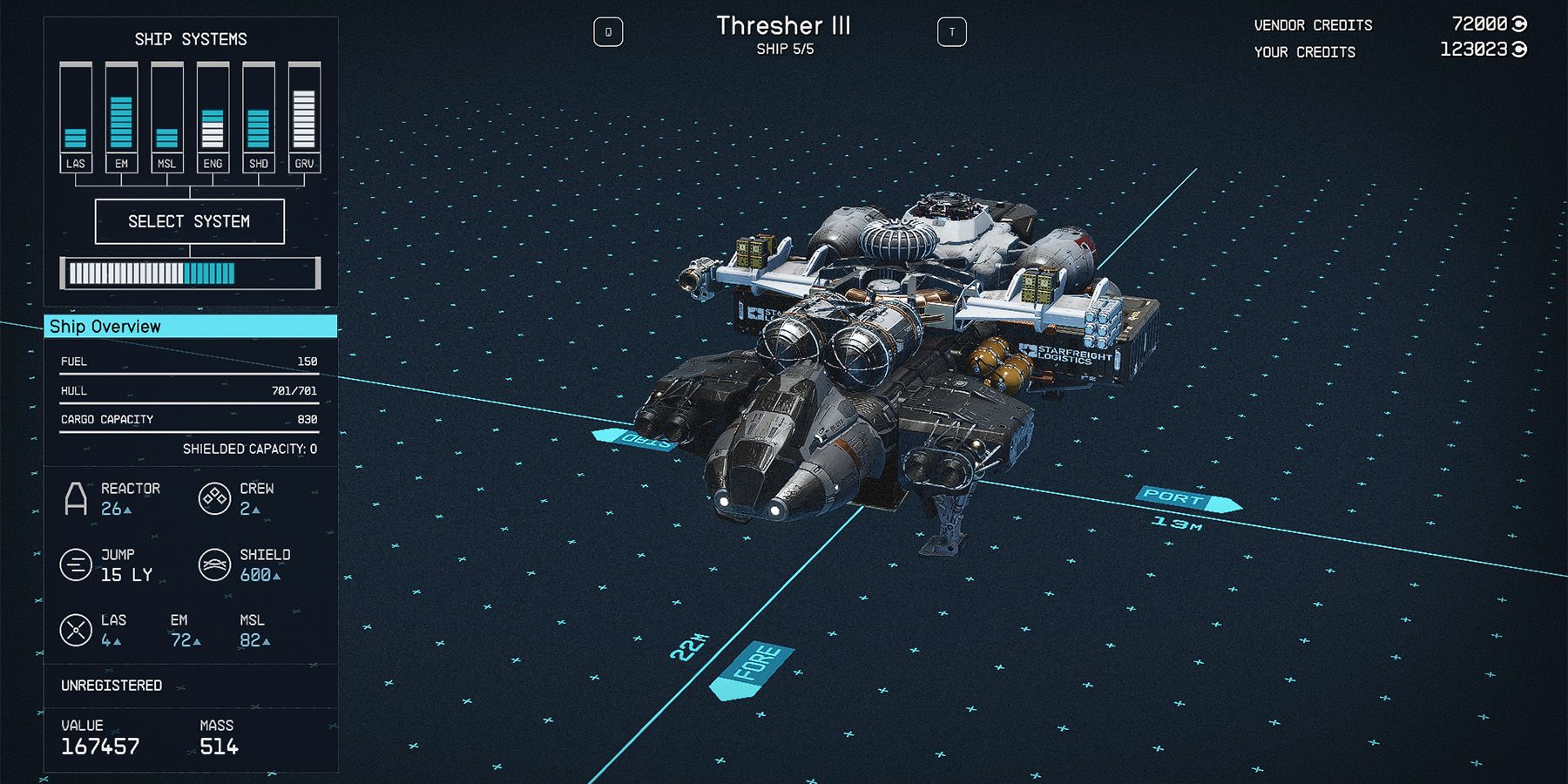 class a thresher iii ship in starfield