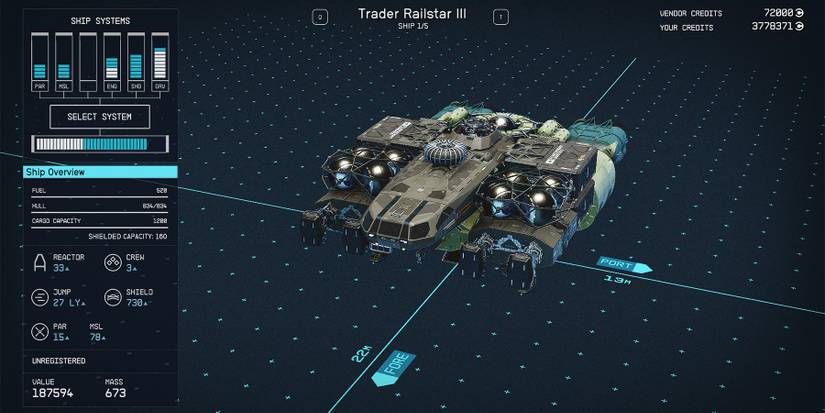 class a trader railstar iii ship in starfield