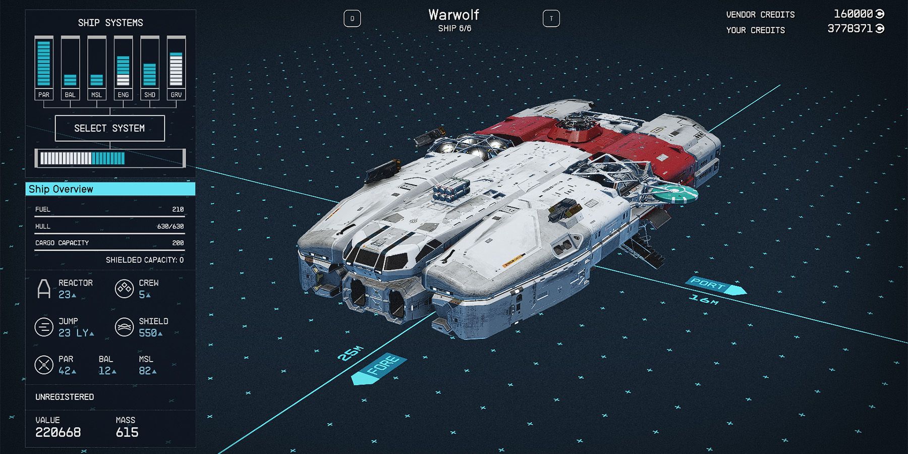 class a warwolf ship in starfield