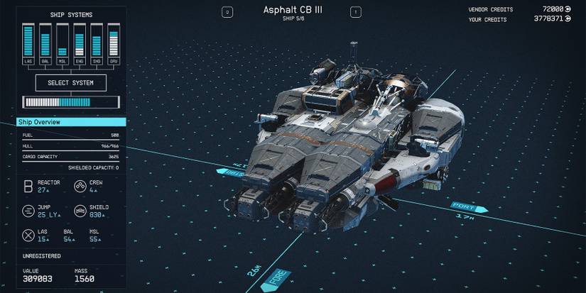 class b asphalt cb iii ship in starfield
