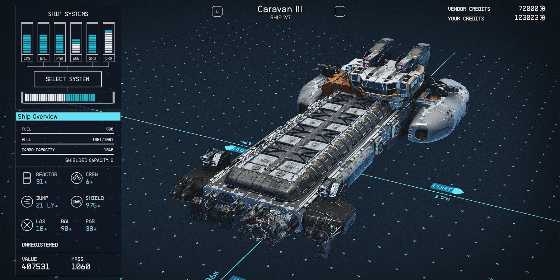 class b caravan iii ship in starfield