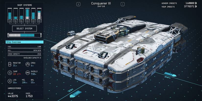 class b conquerer iii ship in starfield