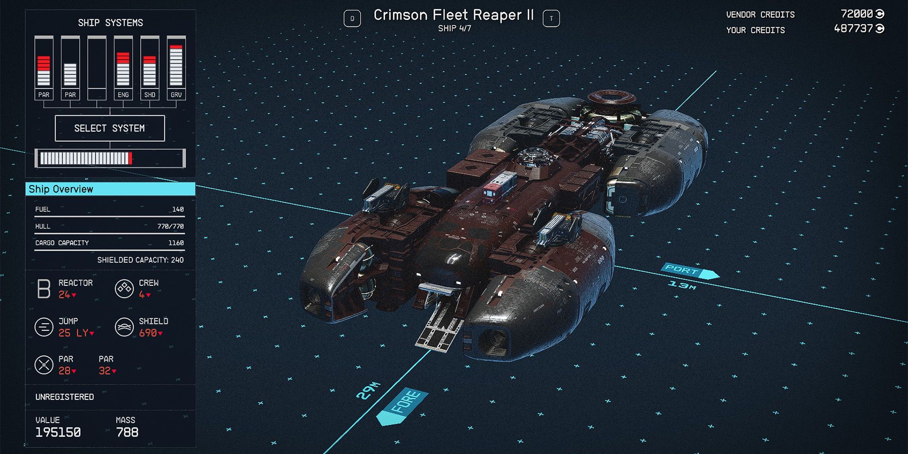 class b crimson fleet reaper ii ship in starfield