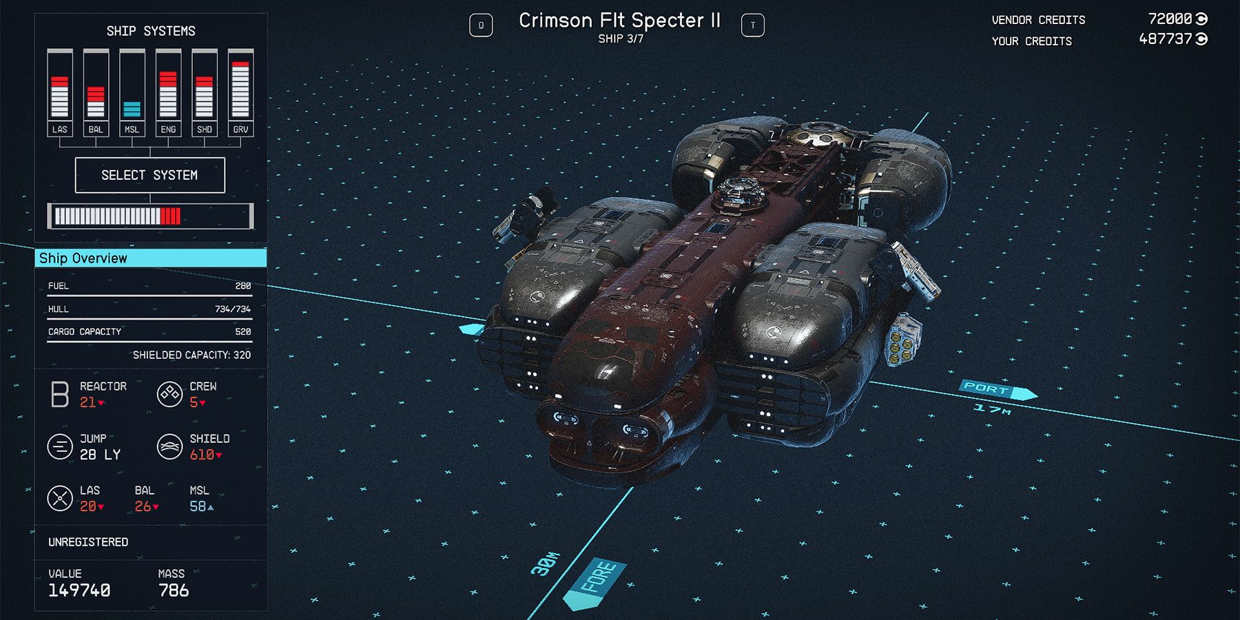 class b crimson fleet specter ii ship in starfield