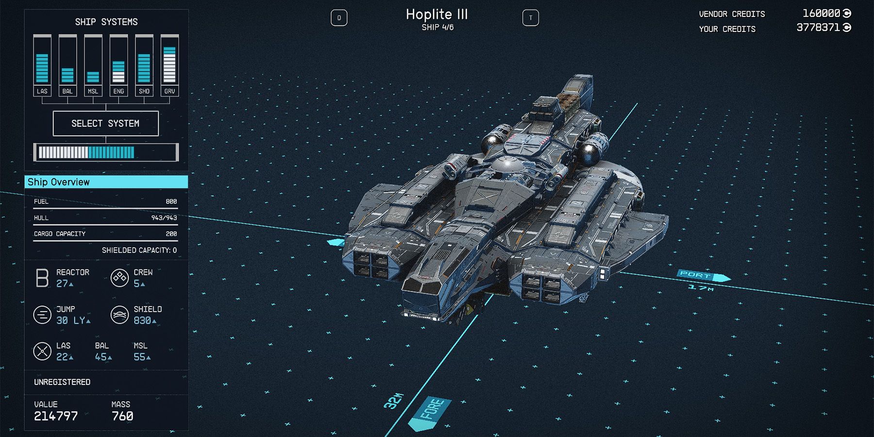 class b hoplite iii ship in starfield