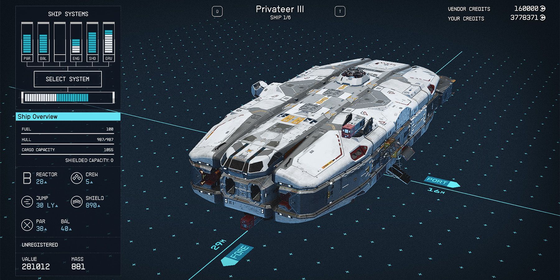 class b privateer iii ship in starfield