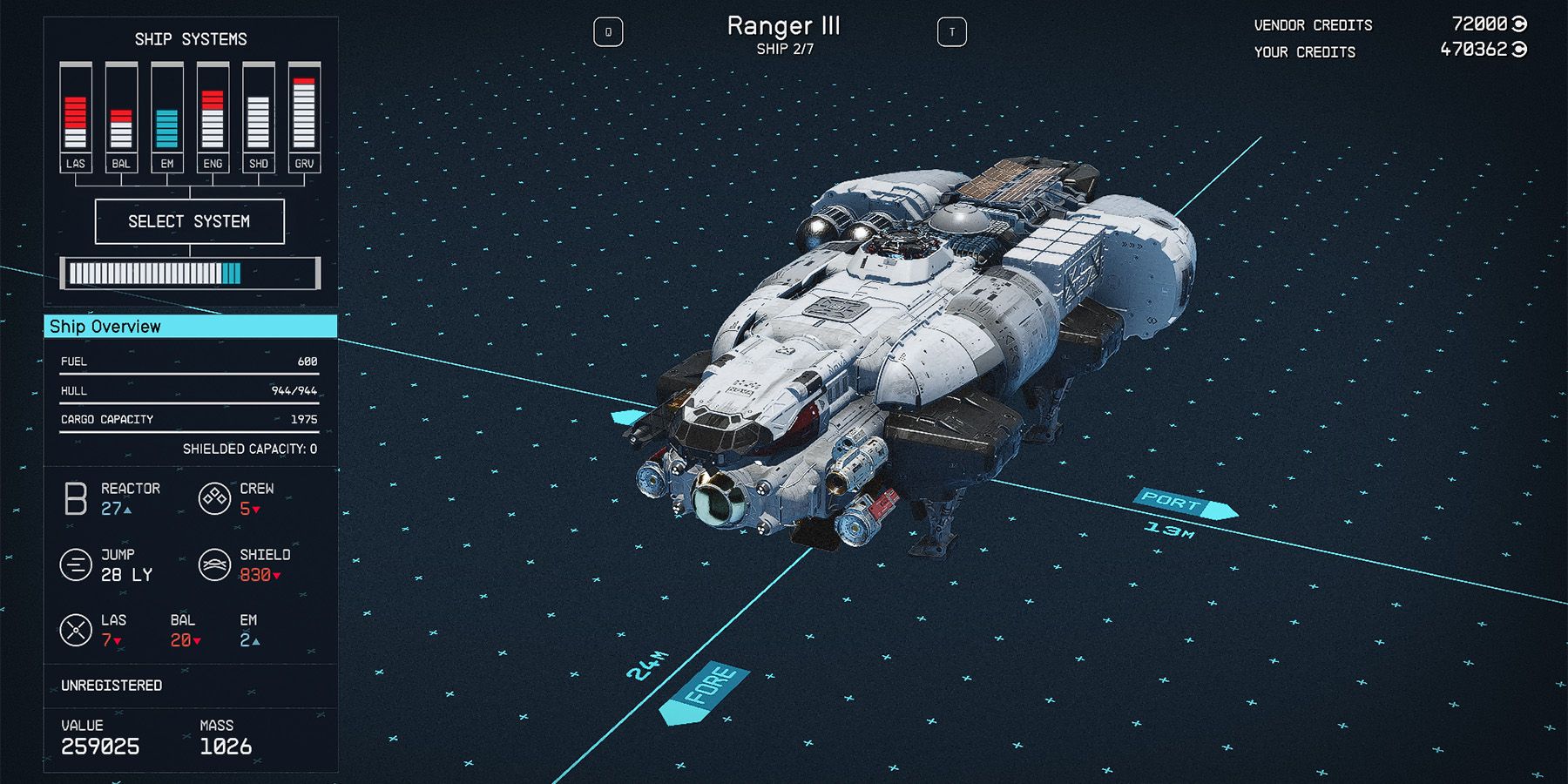 class b ranger iii ship in starfield