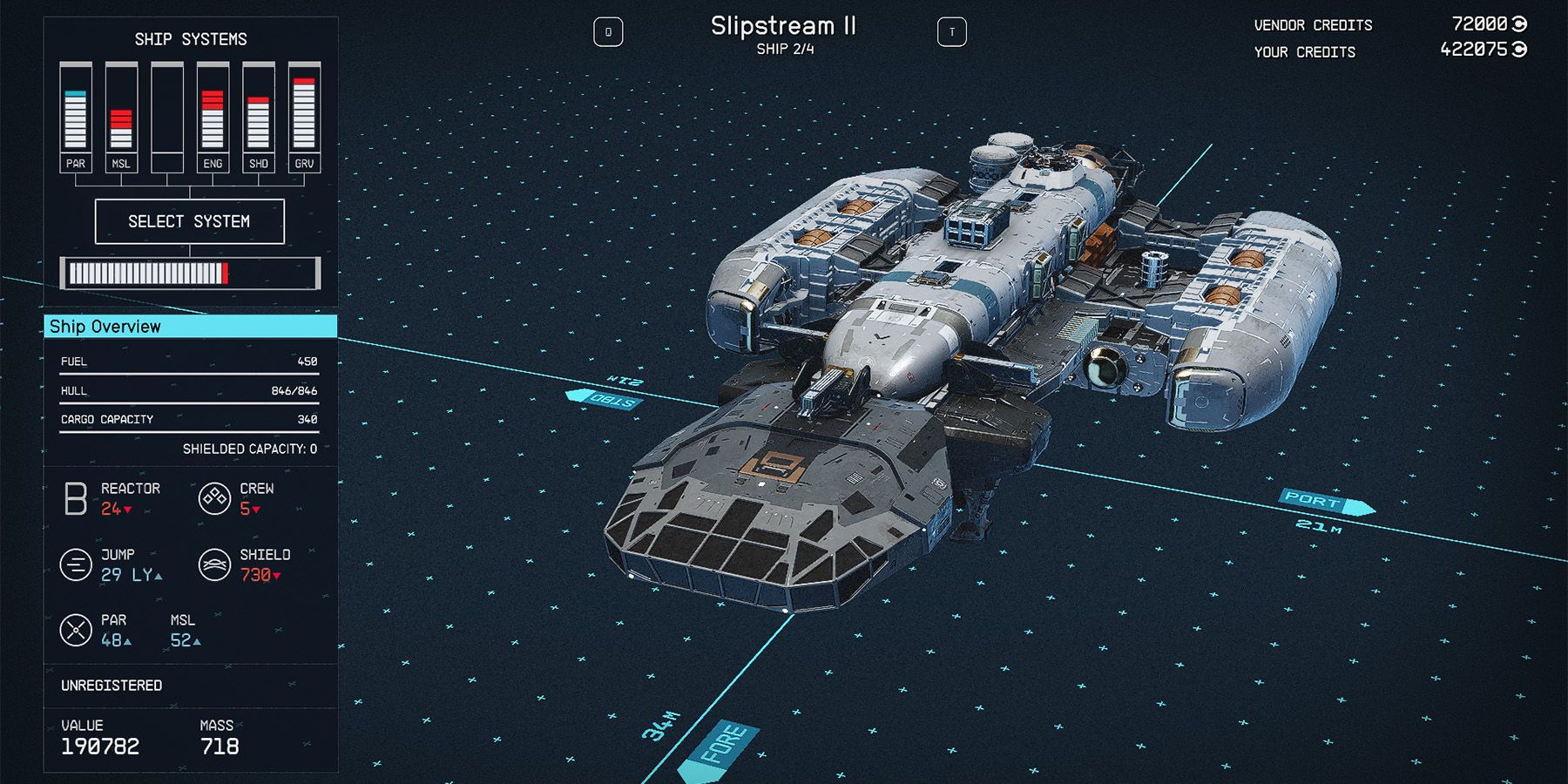 class b slipstream ii ship in starfield