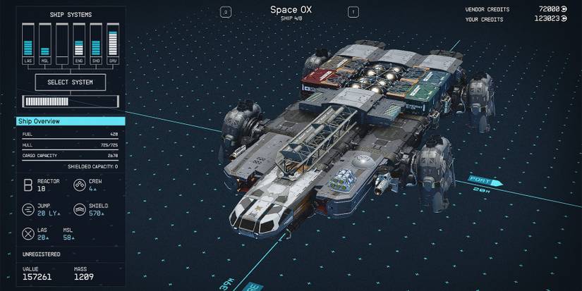 class b space ox ship in starfield