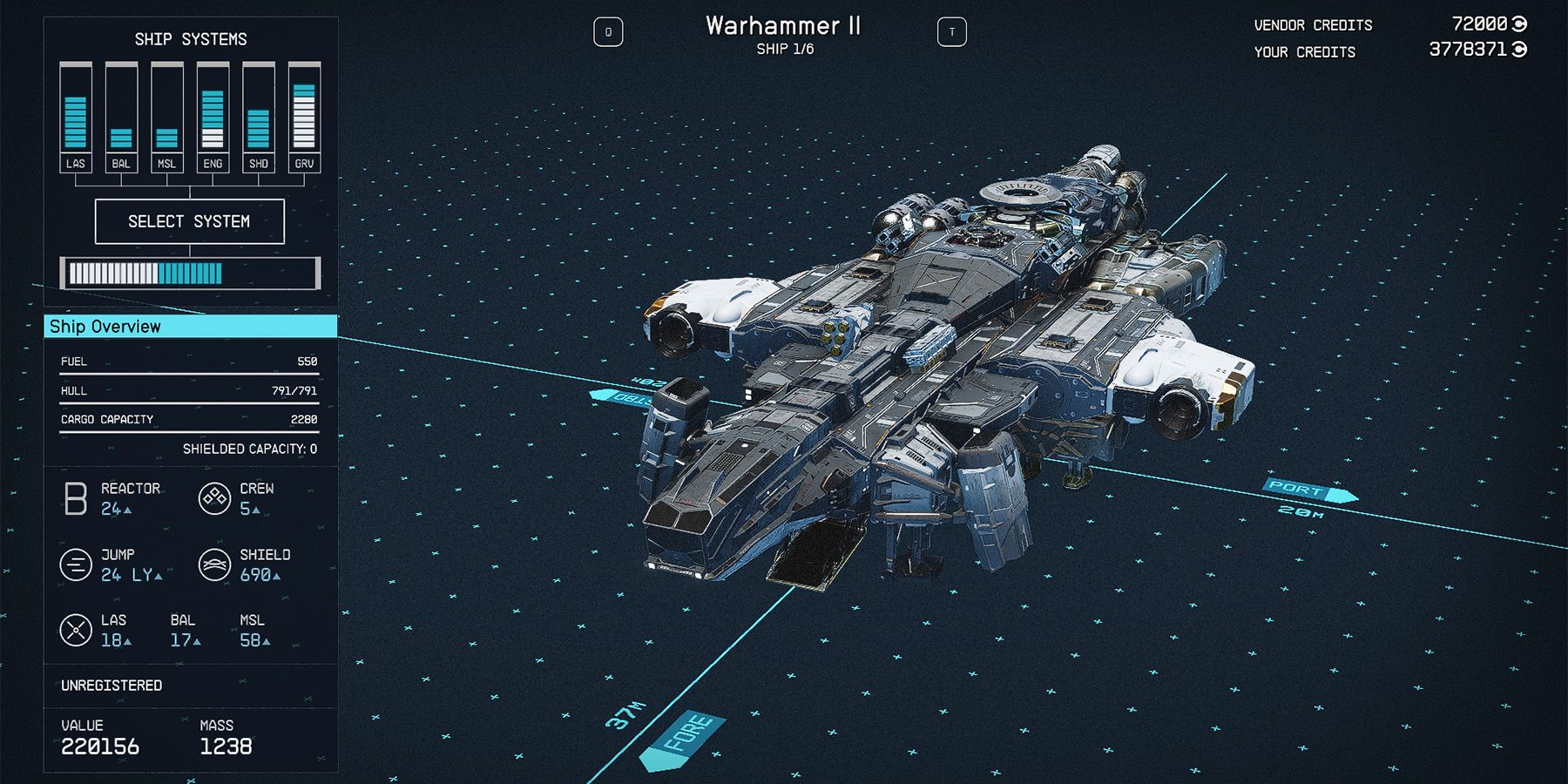 class b warhammer ii ship in starfield