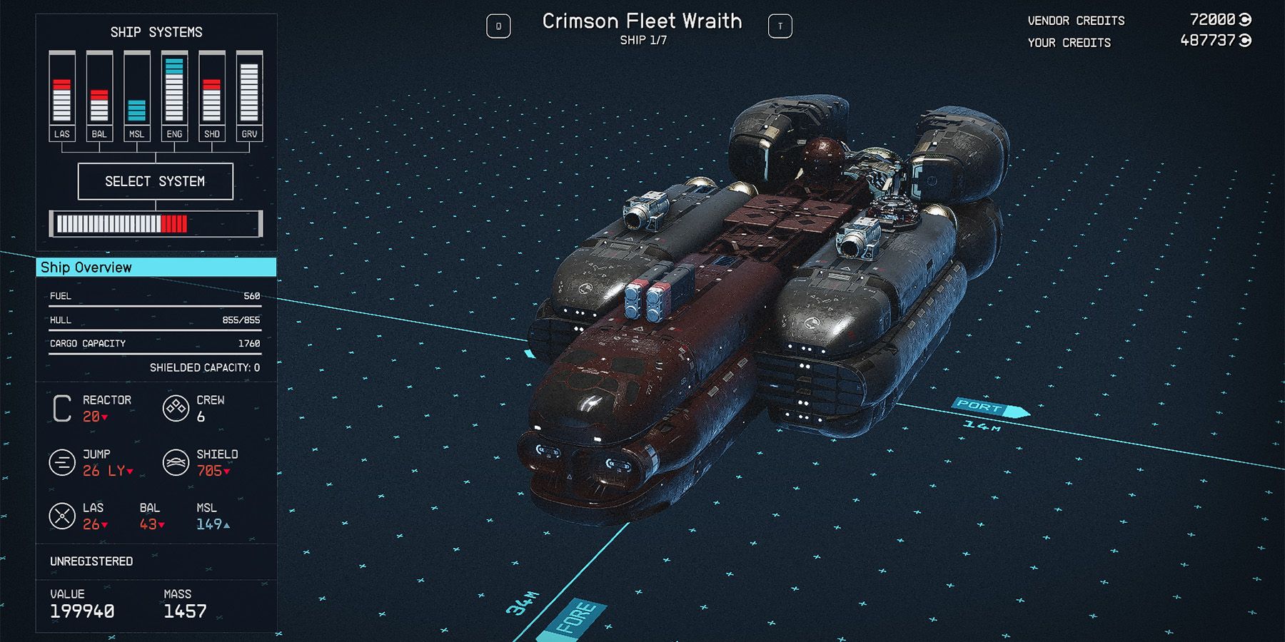 class c crimson fleet wraith ship in starfield